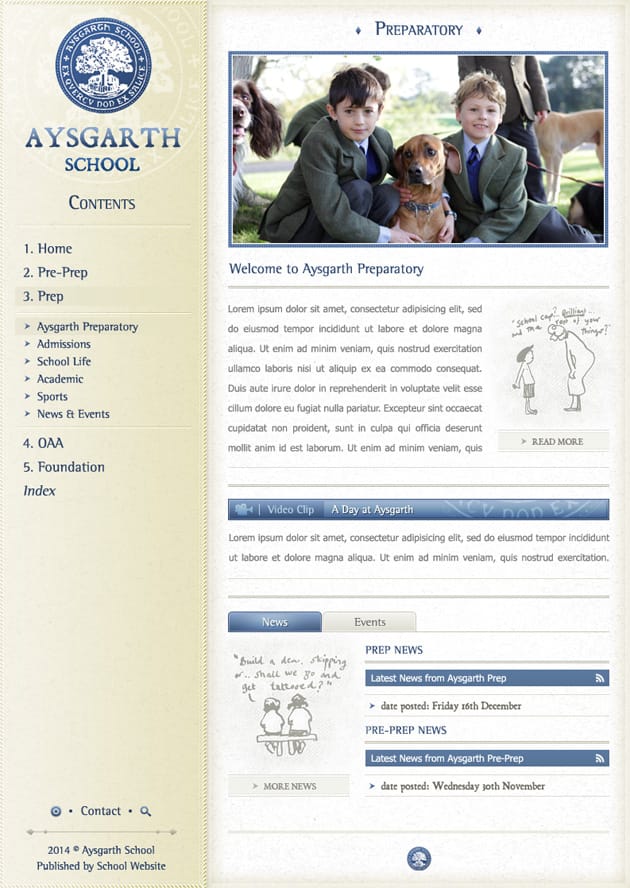Aysgarth content page