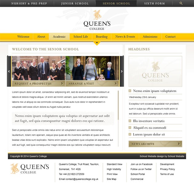 Queen's College senior page