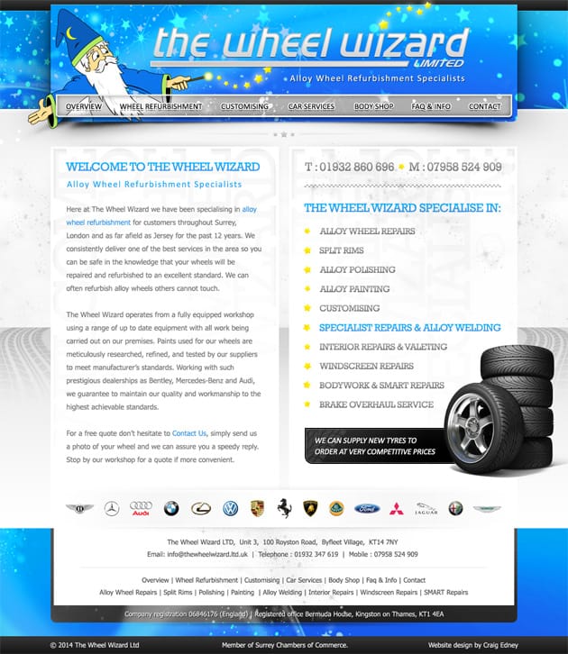 The Wheel Wizard web design